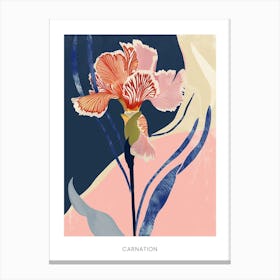 Colourful Flower Illustration Poster Carnation 1 Canvas Print