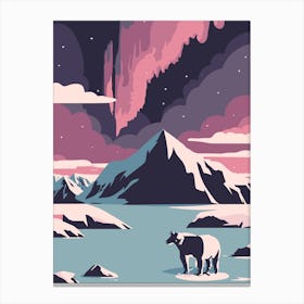 Polar Bear In The Snow Canvas Print