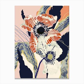 Colourful Flower Illustration Anemone 4 Canvas Print