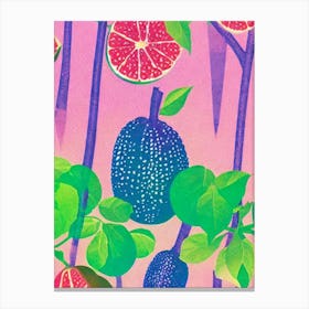 Guava Risograph Retro Poster Fruit Canvas Print