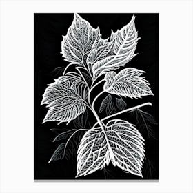 Lemon Balm Leaf Linocut 2 Canvas Print