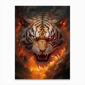 Tiger Art In Romanticism Style 1 Canvas Print