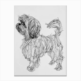 Lhasa Apso Dog Line Sketch 3 Canvas Print