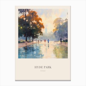 Hyde Park Sydney Australia 4 Vintage Cezanne Inspired Poster Canvas Print