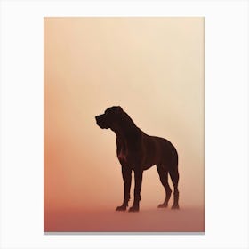 Silhouette Of Dog. Generated AI. Wall Art Print Canvas Print