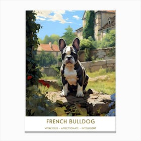 Vintage French Bulldog Portrait Canvas Print