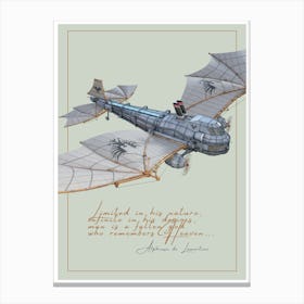 Steampunk Plane Flying Quote Canvas Print