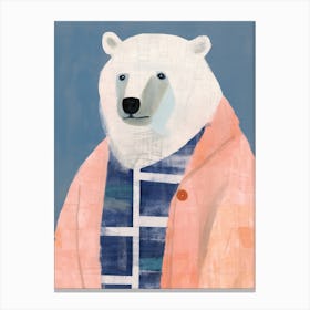 Playful Illustration Of Polar Bear For Kids Room 3 Canvas Print