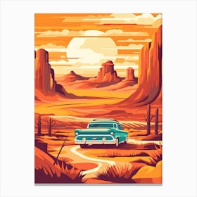 Vintage Car In The Desert 1 Canvas Print