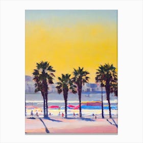 Santa Monica Beach, Los Angeles, California Bright Abstract Canvas Print