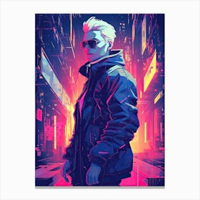 Cyberpunk neon art Canvas Print