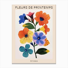 Spring Floral French Poster  Petunia 1 Canvas Print