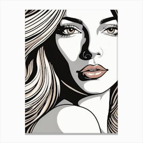 Woman Portrait Face Pop Art (10) Canvas Print