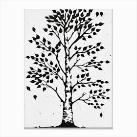 Birch Tree Simple Geometric Nature Stencil 1 1 Canvas Print