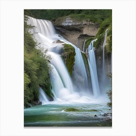 Cascade D Ars, France Realistic Photograph (1) Canvas Print