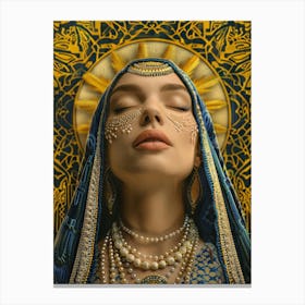 Islamic Woman With Pearls Canvas Print