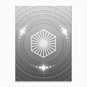 Geometric Glyph Abstract in White and Silver with Sparkle Array n.0326 Canvas Print