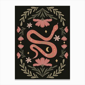 Cute Floral Snake Retro Leinwandbild