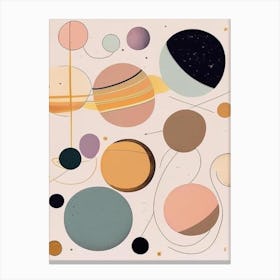 Planets Musted Pastels Space Canvas Print