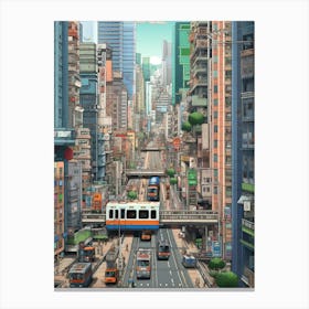 Hong Kong Pixel Art 1 Canvas Print