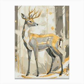 Deer Precisionist Illustration 2 Canvas Print