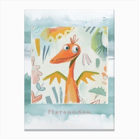 Cute Muted Pteranodon Dinosaur 2 Poster Canvas Print