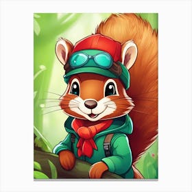 Squirrel In The Forest Canvas Print