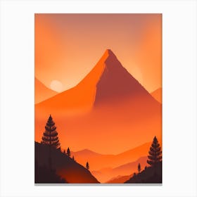 Misty Mountains Vertical Composition In Orange Tone 162 Canvas Print