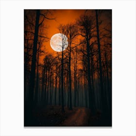 Full Moon In The Forest 8 Canvas Print