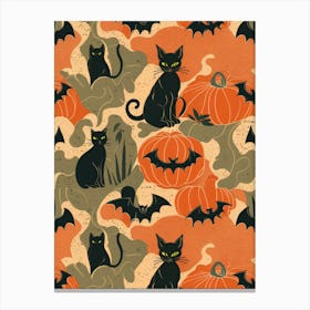 Halloween Seamless Pattern 1 Canvas Print