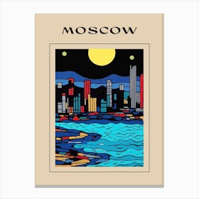 Minimal Design Style Of Moscow, Russia 2 Poster Canvas Print