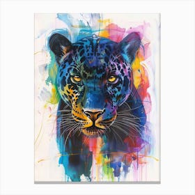 Panther Colourful Watercolour 2 Canvas Print