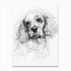 Cocker Spaniel Dog Charcoal Line 4 Canvas Print