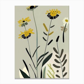 Sneezeweed Wildflower Modern Muted Colours 1 Canvas Print