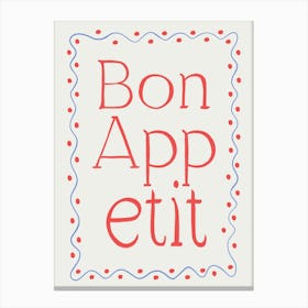 Bon Appétit red and blue Canvas Print