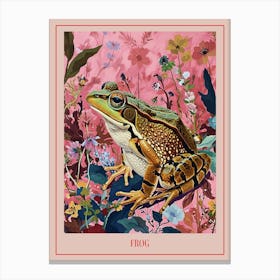 Floral Animal Painting Frog 1 Poster Canvas Print