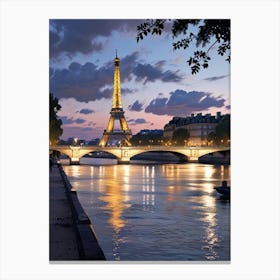 Eiffel Tower At Dusk 4 Canvas Print