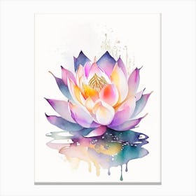 Lotus Flower, Buddhist Symbol Watercolour 3 Canvas Print