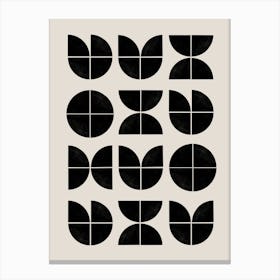 Abstract Black And White Pattern Bauhaus Style Canvas Print