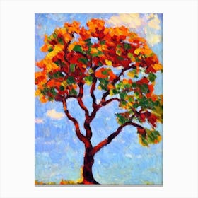 Laurel Oak tree Abstract Block Colour Canvas Print