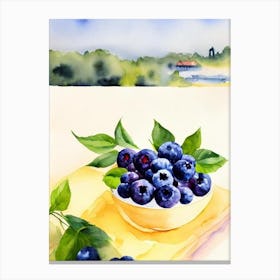 Blueberry 1 Italian Watercolour fruit Canvas Print