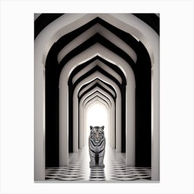 Tiger In The Corridor Canvas Print