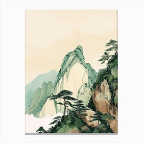 Mount Kanlaon Philippines Color Line Drawing (3) Canvas Print