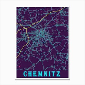 Chemnitz Map Poster 1 Canvas Print