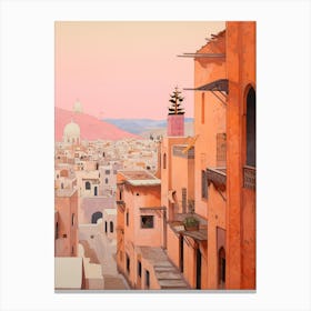 Agadir Morocco 4 Vintage Pink Travel Illustration Canvas Print