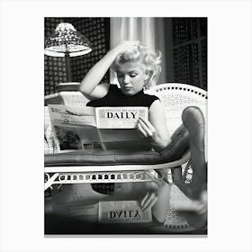 Marilyn Relaxes In A Hotel Room Canvas Print