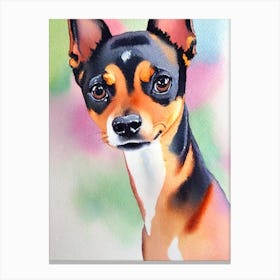 Miniature Pinscher 5 Watercolour dog Canvas Print