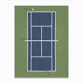 Tennis Court Illustration Canvas Print