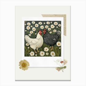Scrapbook Chickens Fairycore Painting 3 Canvas Print