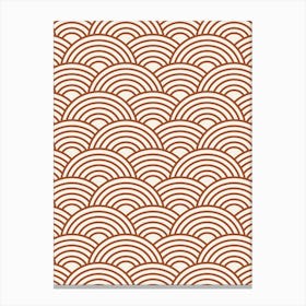 Japanese Seigaiha Wave Terracotta Canvas Print